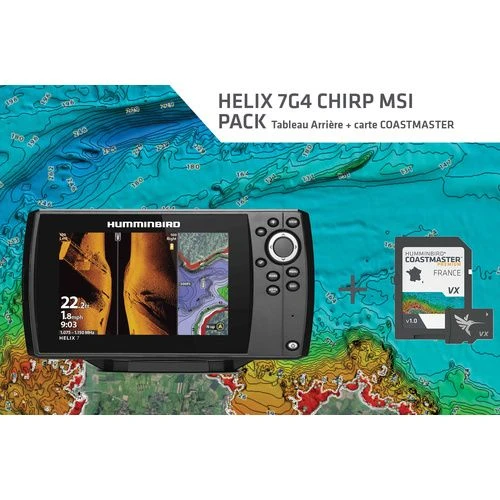 HUMMINBIRD Pack Comprenant Un HELIX 7G4-CMSITA Et Une Carte COAST MASTER Version MEGA Side Imaging 3 HUMMINBIRD Pack Comprenant Un HELIX 7G4-CMSITA Et Une Carte COAST MASTER Version MEGA Side Imaging