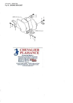 Patte Arrière Droite / Tribord Moteur 3GM30 Et 3GM30C