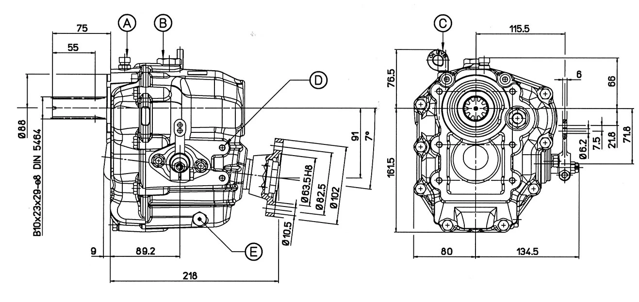 Réducteur - Inverseur Technodrive TMC60 A Sortie Inclinée 7° Ratio: 2,00/1 5 Réducteur - Inverseur Technodrive TMC60 A Sortie Inclinée 7° Ratio: 2,00/1 – Image 3