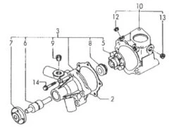 Support De Pompe De Circulation Pour Moteur YANMAR Série: 2GM 2GM20 F